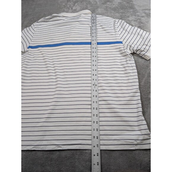 Polo Ralph Lauren Polo Shirt Men's L White Blue Stripe Moisture Management Golf - Picture 7 of 7